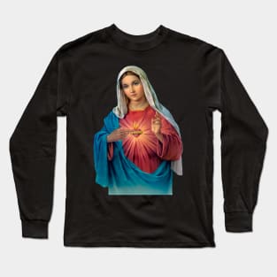 Immaculate Heart of Mary (transparent background design) Long Sleeve T-Shirt